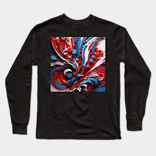 red and blue abstract design Long Sleeve T-Shirt